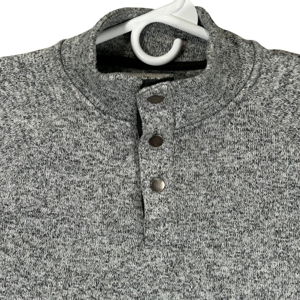 Sonoma Goods For Life Mens Medium Gray Marl Quarter Snap Pullover Sweater Fleece
